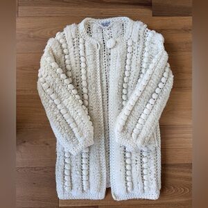 VTG Hand Knit Sweater Shawl Robe Coat